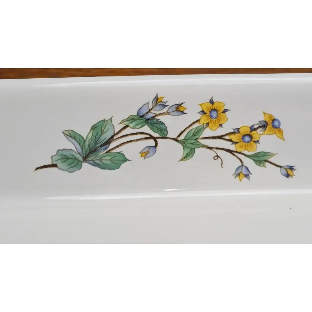 Woodhill Fine Bakeware Ceramic Botanical Floral Casserole Lasagna Dish 12 x 9